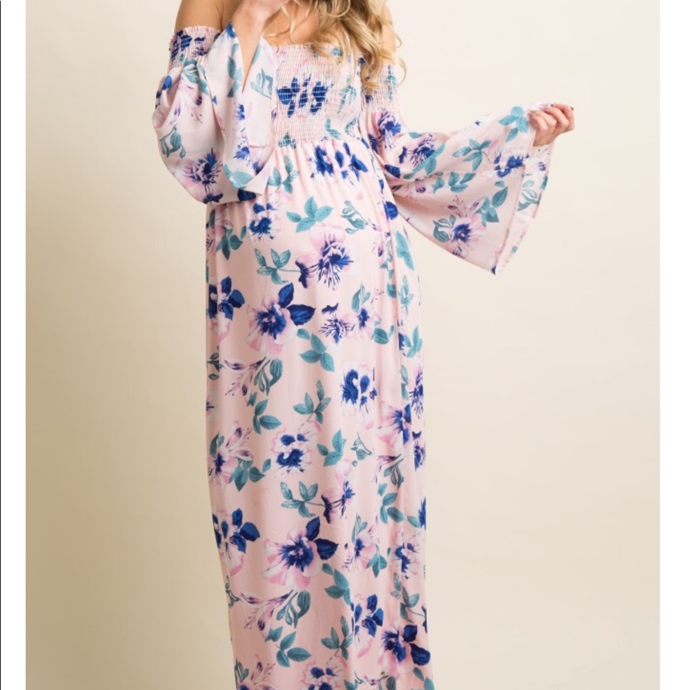 Floral off the shoulder maxi dress